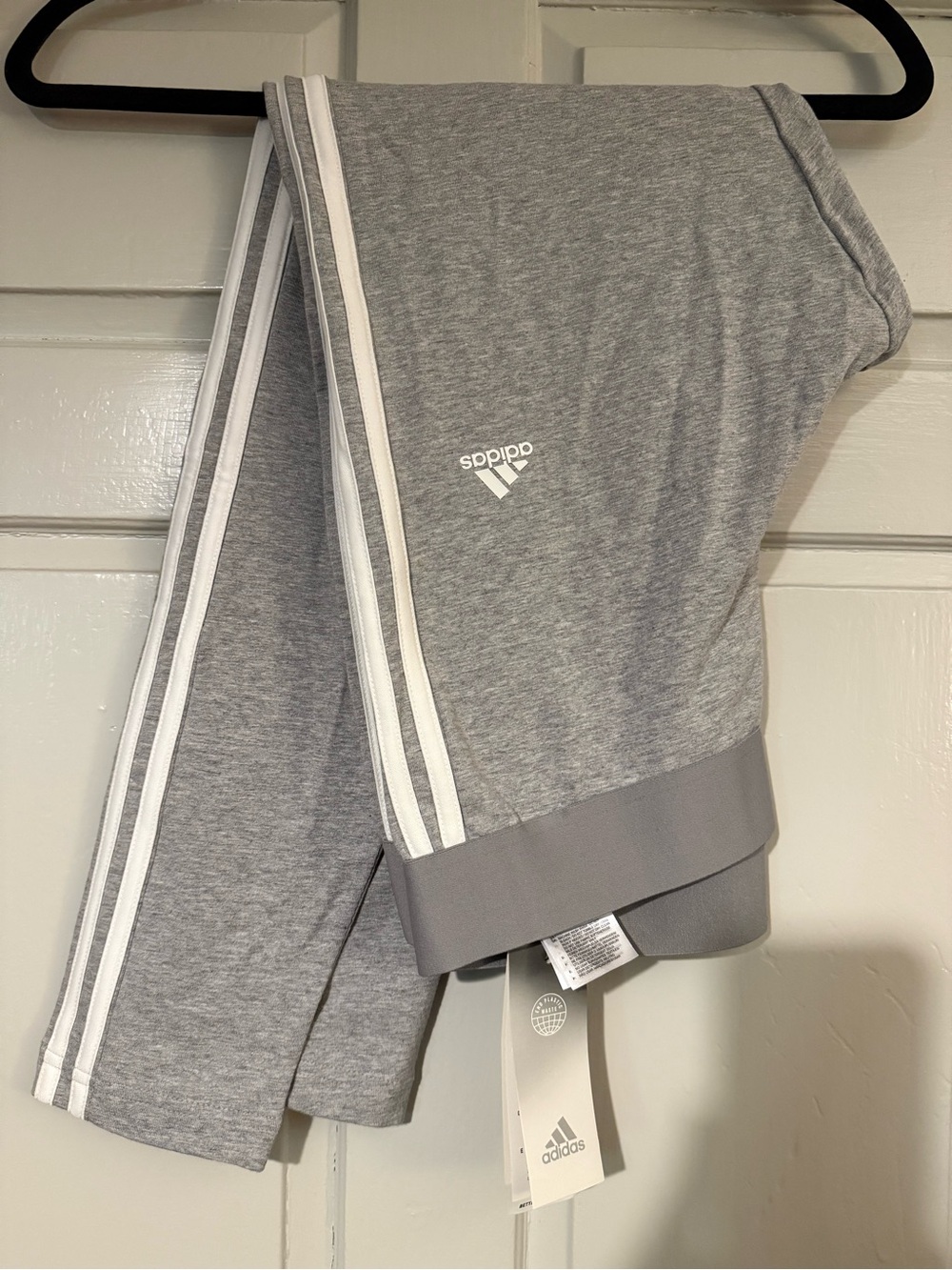 Adidas Woman’s Gray 3-Stripe Leggings